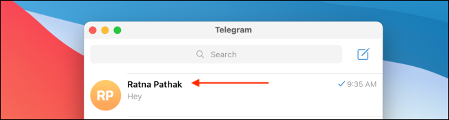 在Mac 上的Telegram 上選擇聊天聯絡人